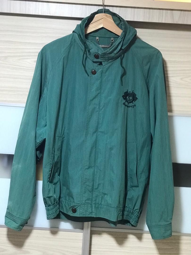 image of Burberrys London Zipper Hoodie Jacket in Green, Men's (Size Large)