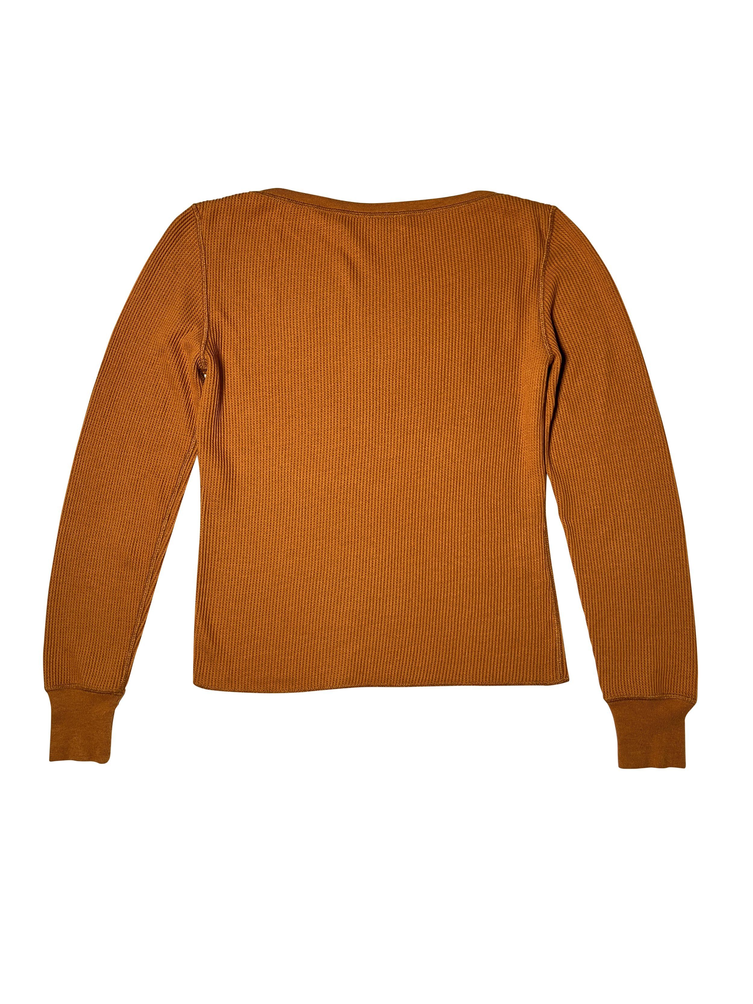 Miu Miu ⚡️QUICK SALE⚡️1990's Miu Miu Orange Waffle-Knit T-Shirt Size S / US 4 / IT 40 - 2 Thumbnail