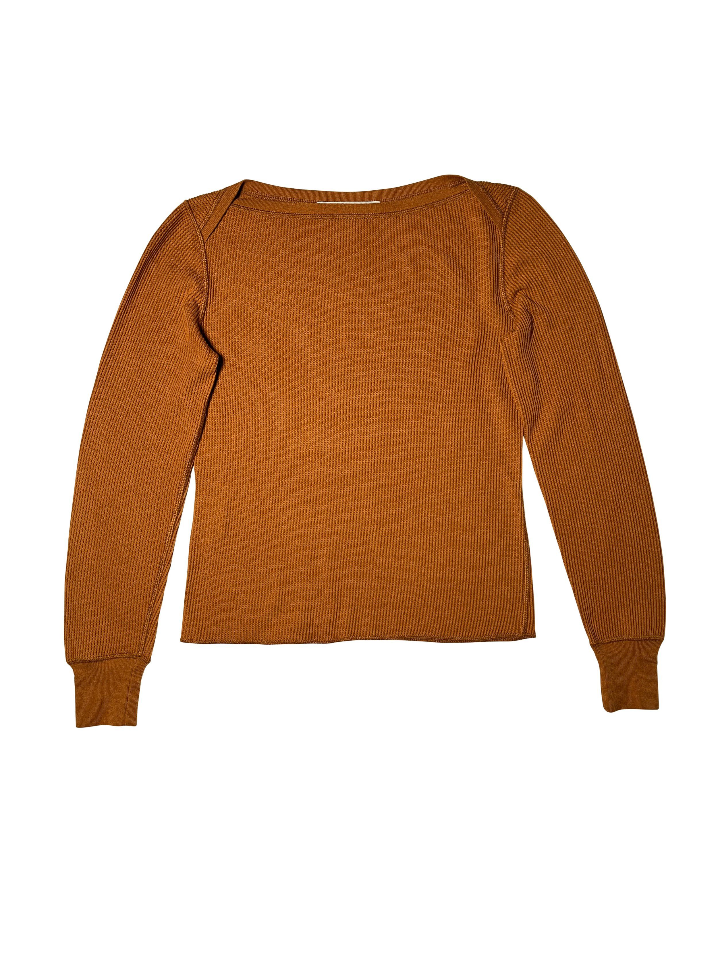 Miu Miu ⚡️QUICK SALE⚡️1990's Miu Miu Orange Waffle-Knit T-Shirt Size S / US 4 / IT 40 - 1 Thumbnail