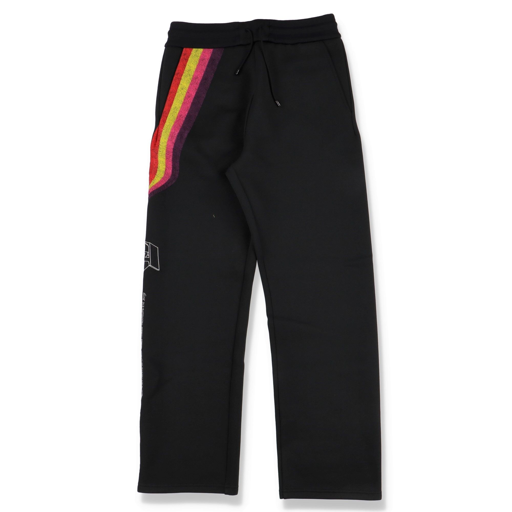 Louis Vuitton Black Neoprene Rainbow Embroidered Track Pants L Louis Vuitton