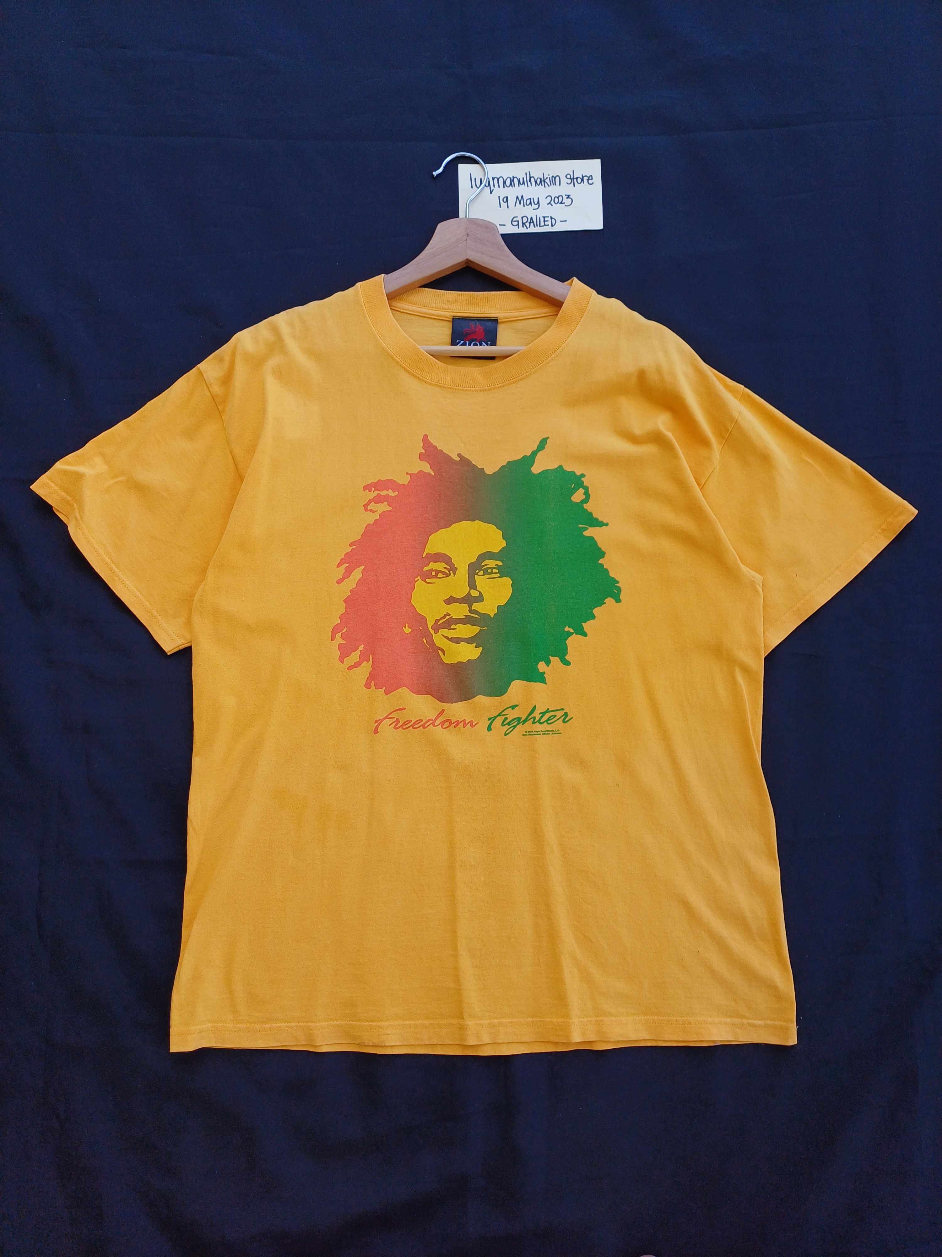 Bob Marley ZION Bob Marley Freedom Fighter Yellow T-Shirt Size US L / EU 52-54 / 3 - 1 Thumbnail