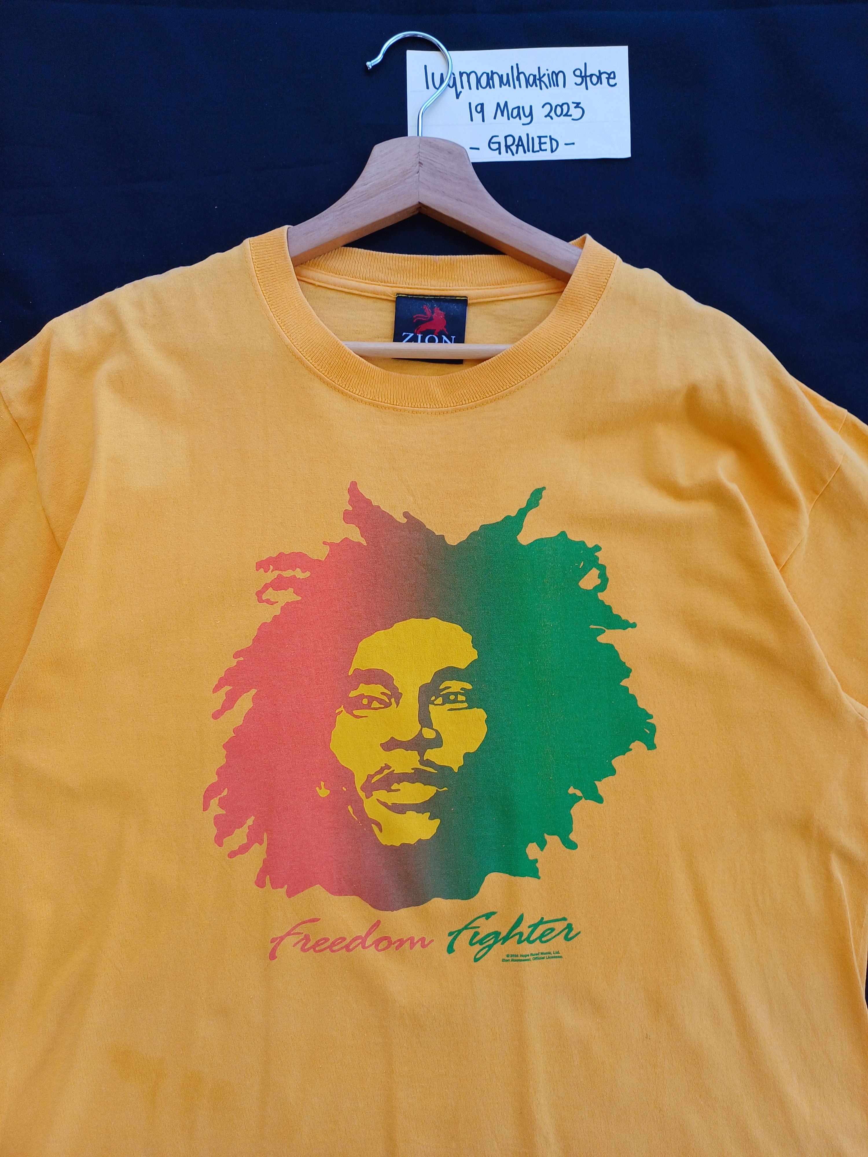 Bob Marley ZION Bob Marley Freedom Fighter Yellow T-Shirt Size US L / EU 52-54 / 3 - 5 Thumbnail