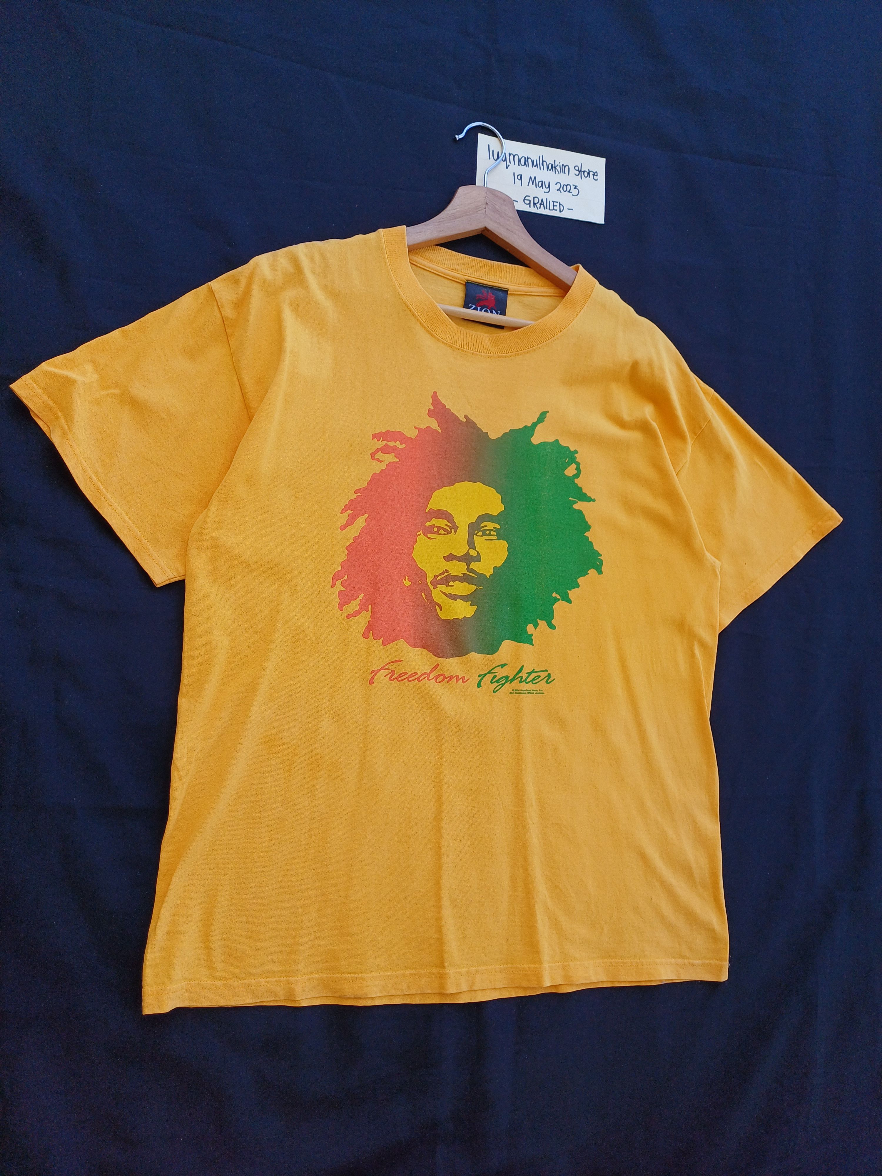 Bob Marley ZION Bob Marley Freedom Fighter Yellow T-Shirt Size US L / EU 52-54 / 3 - 2 Thumbnail