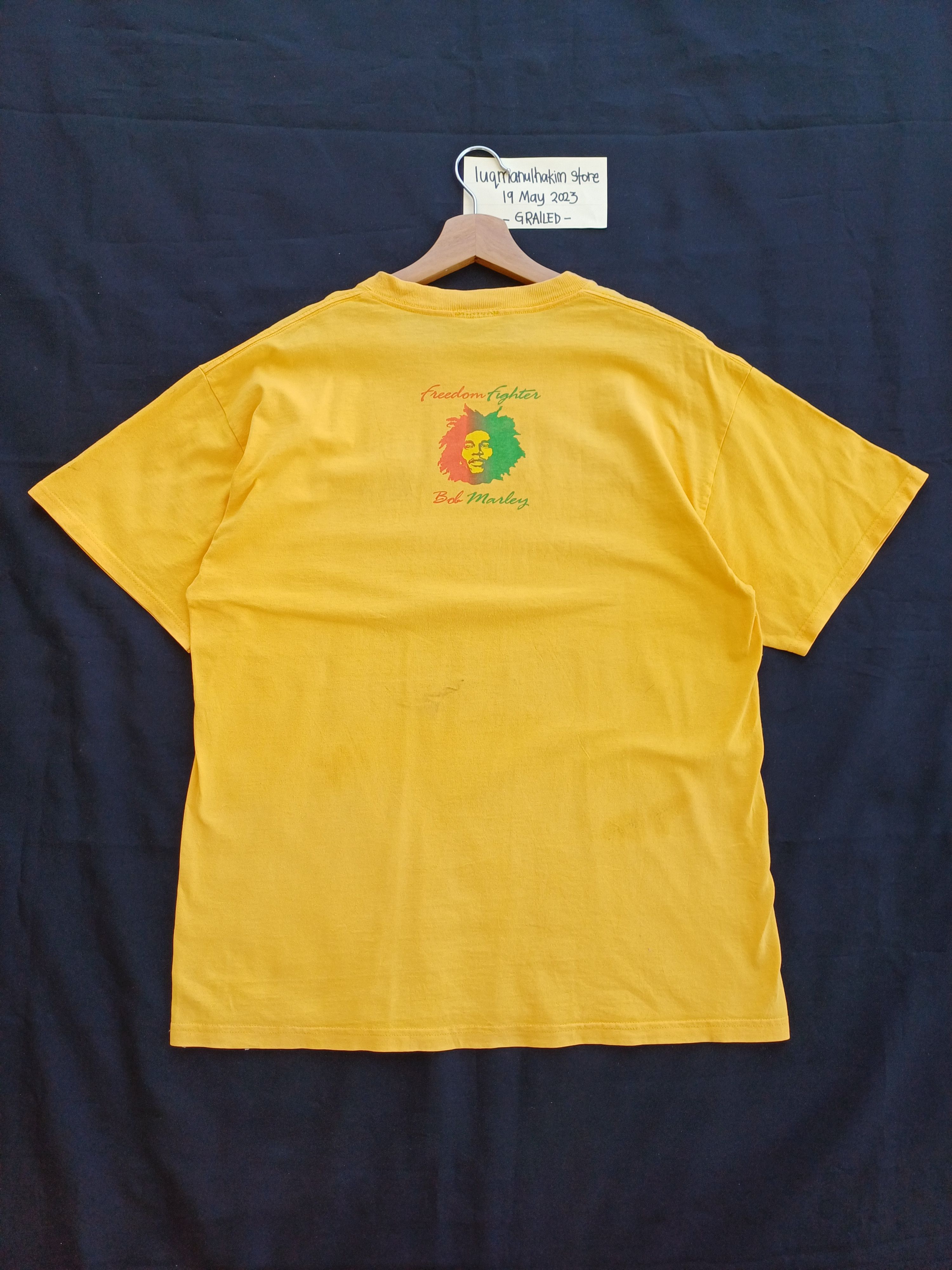Bob Marley ZION Bob Marley Freedom Fighter Yellow T-Shirt Size US L / EU 52-54 / 3 - 12 Thumbnail