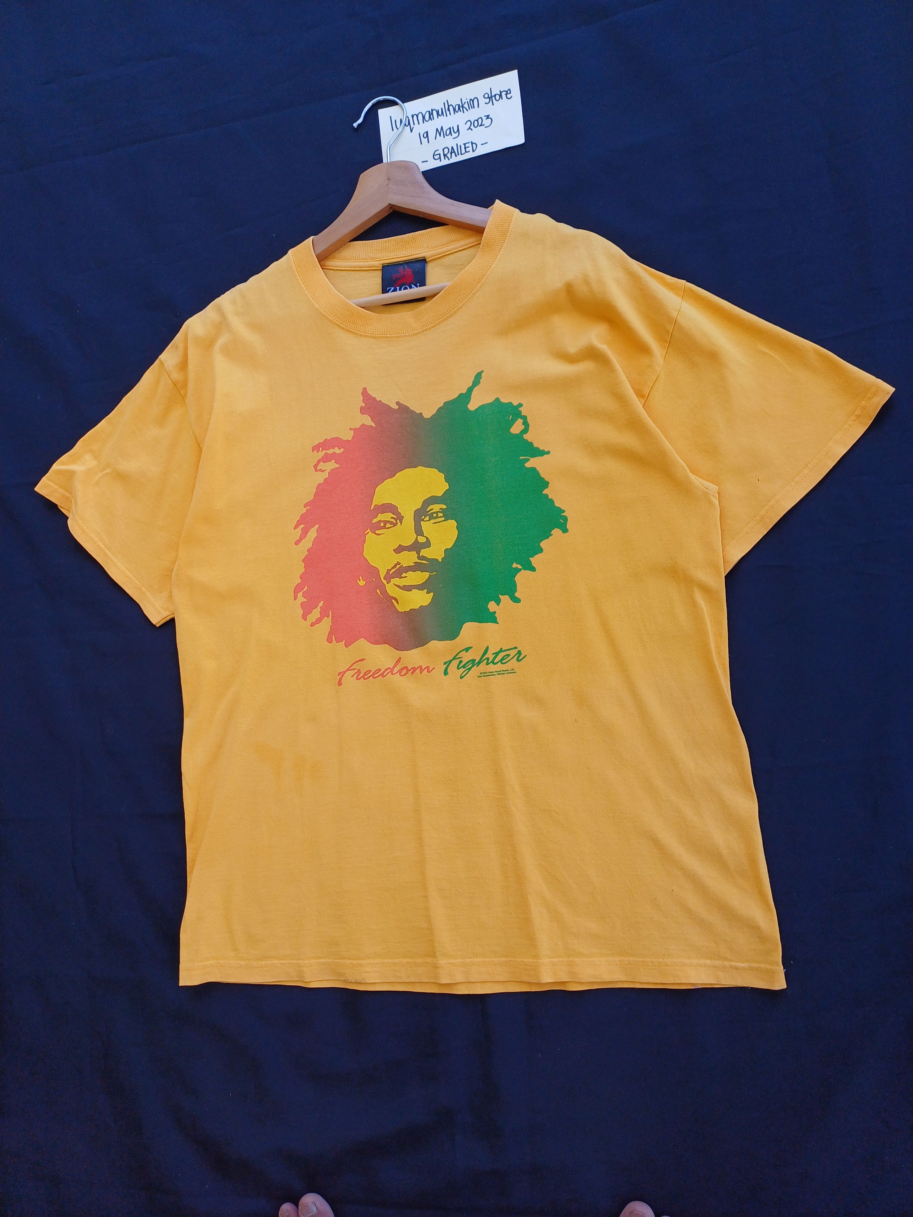 Bob Marley ZION Bob Marley Freedom Fighter Yellow T-Shirt Size US L / EU 52-54 / 3 - 3 Thumbnail
