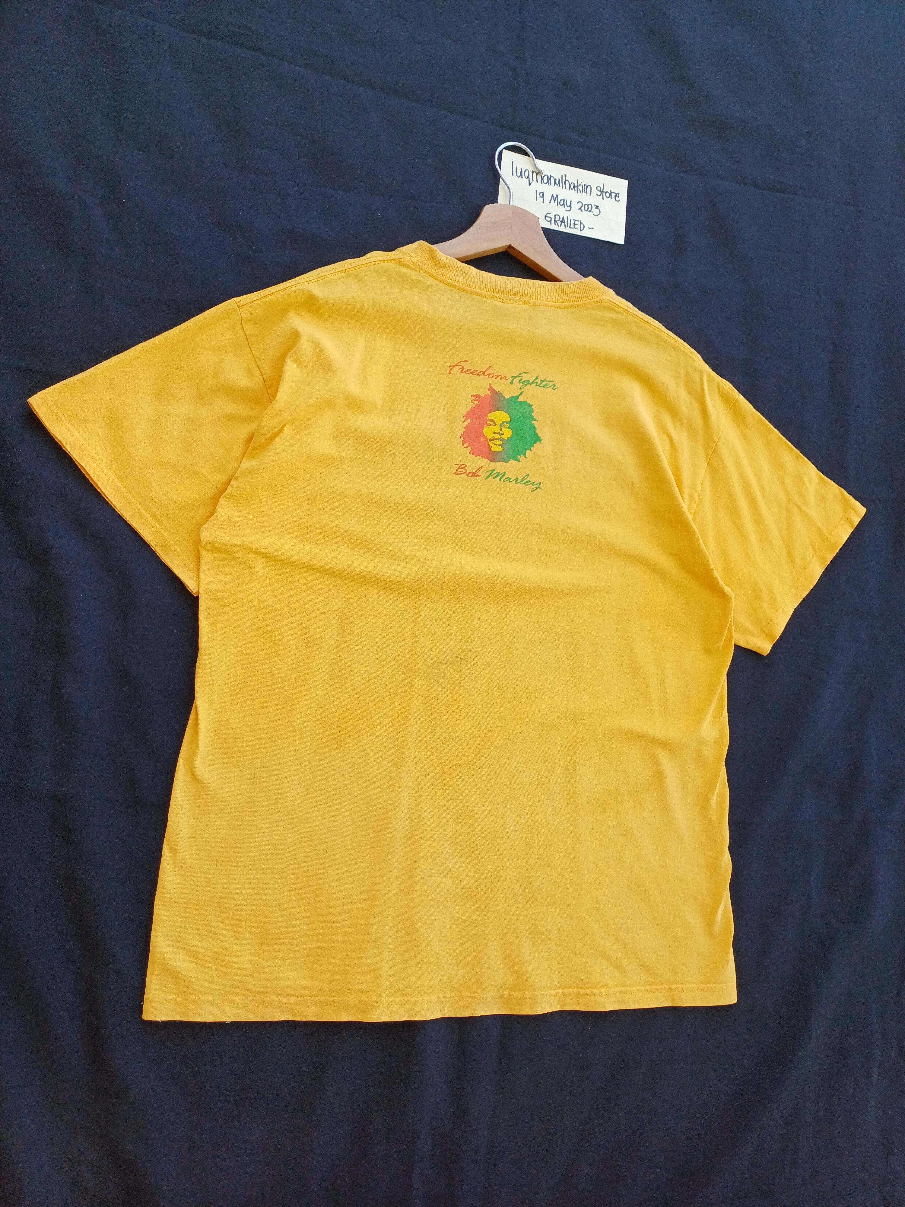 Bob Marley ZION Bob Marley Freedom Fighter Yellow T-Shirt Size US L / EU 52-54 / 3 - 13 Thumbnail