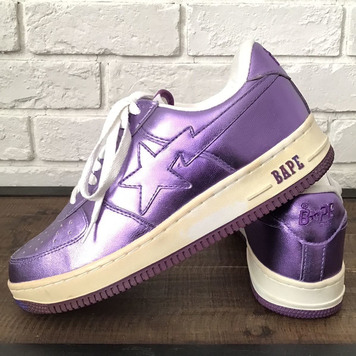 Bape Purple Foil BAPE STA sneakers a bathing ape shoes Size US 9 / EU 42 - 1 Thumbnail