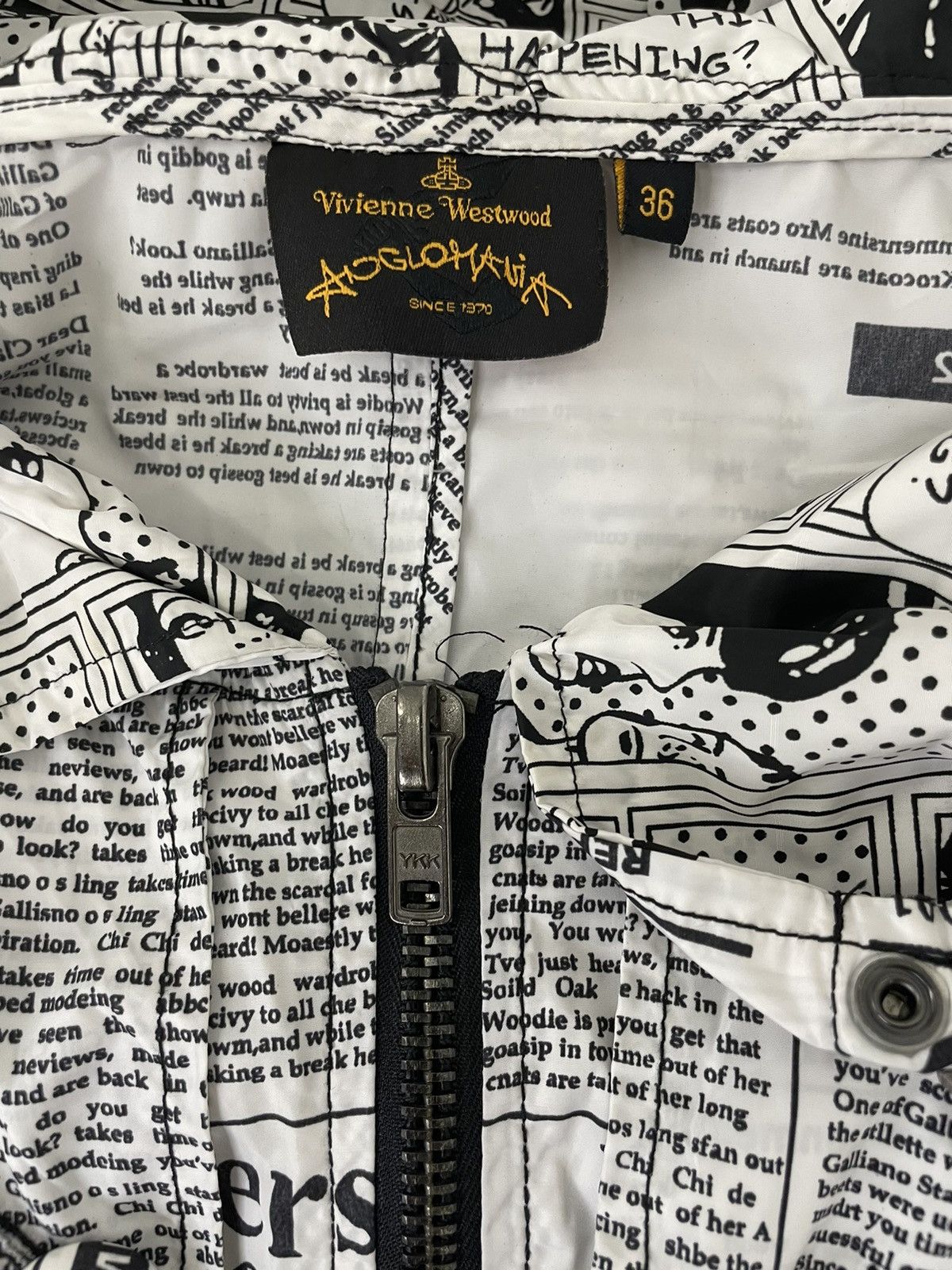 Vivienne Westwood Anglomania ‘Galliano is Dead’ Newsprint Parka Jacket Size XS / US 0-2 / IT 36-38 - 8 Thumbnail