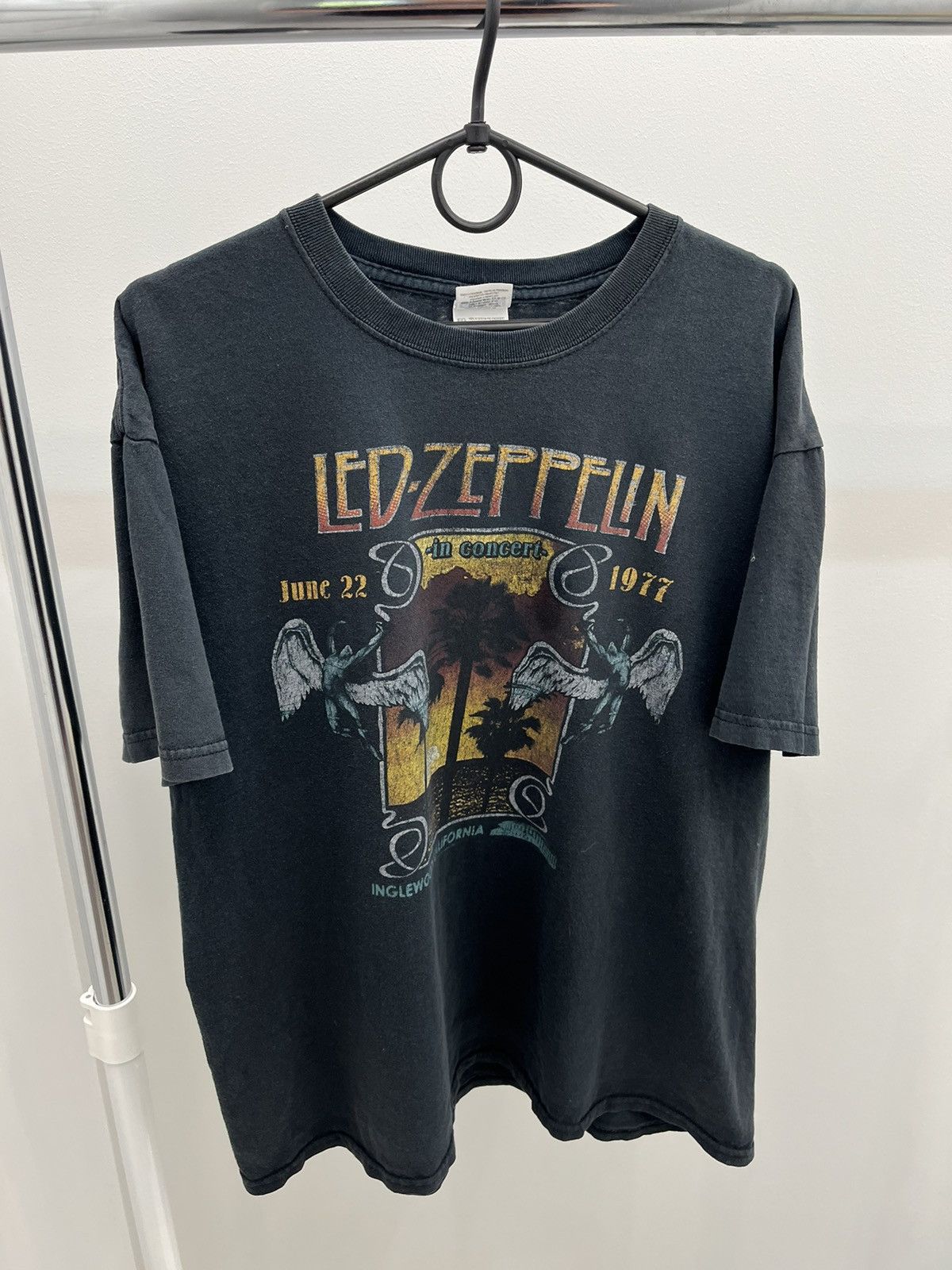 Led Zeppelin Band T-Shirt, Band T, Men's XL cotton Charcoal Vintage Second Hand