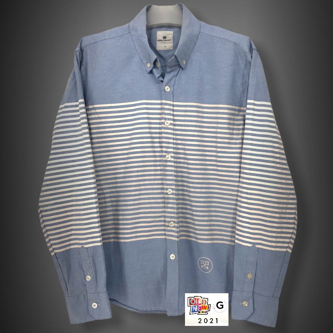 Fragment Design Chambray Mid Striped L/S Button Up Shirt Size US XL / EU 56 / 4 - 1 Thumbnail
