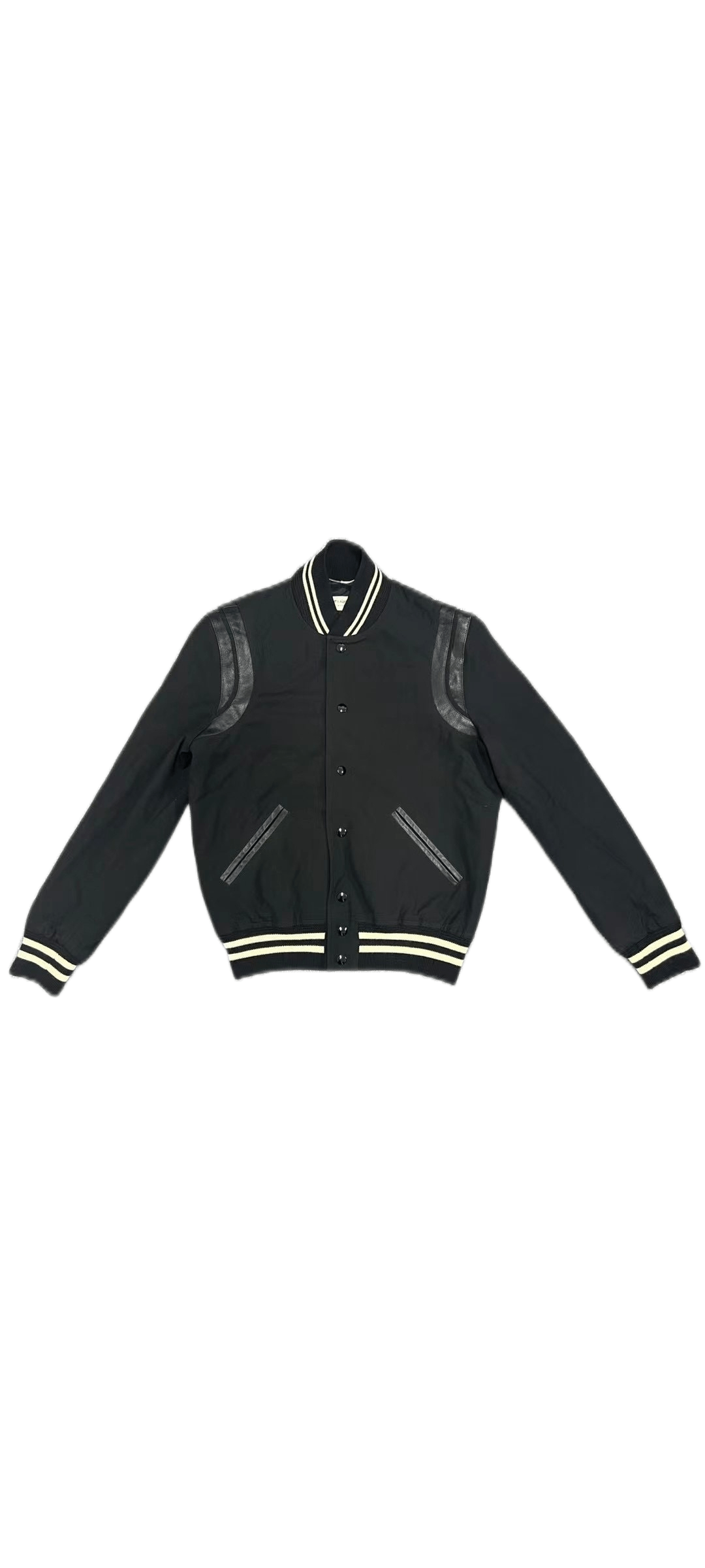 Saint Laurent Paris Saint Laurent Black Baseball Jacket Size US S / EU 44-46 / 1 - 1 Thumbnail