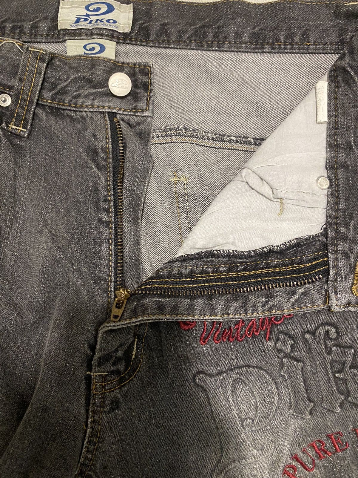 Japanese Brand Vintage Piko Baggy Cargo Jeans Size US 33 - 9 Thumbnail