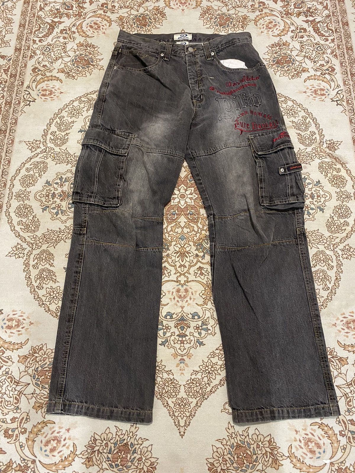 Japanese Brand Vintage Piko Baggy Cargo Jeans Size US 33 - 1 Thumbnail