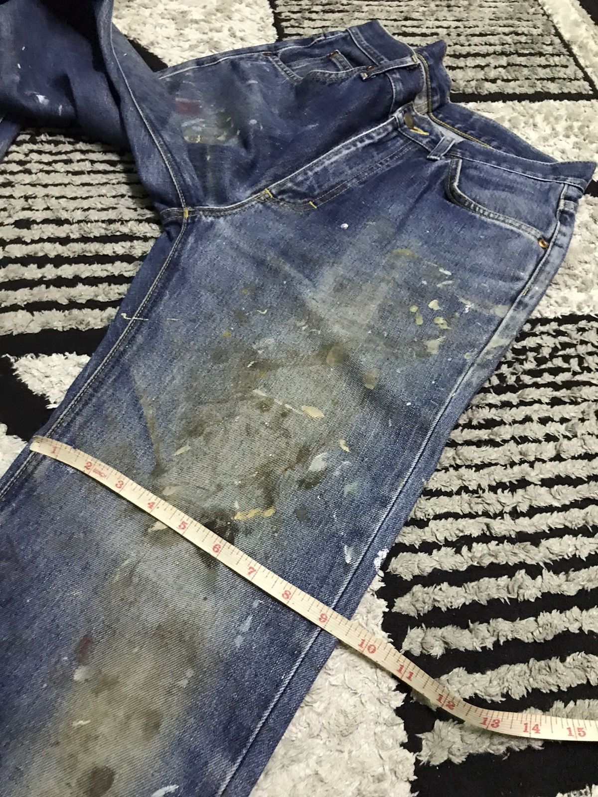 Lee 30x29 Vintage Lee riders art paint blue denim jeans Size US 30 / EU 46 - 10 Thumbnail