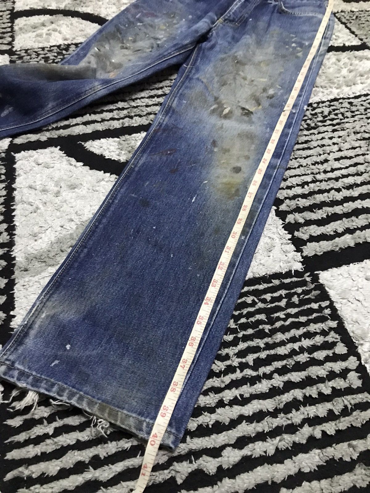 Lee 30x29 Vintage Lee riders art paint blue denim jeans Size US 30 / EU 46 - 7 Thumbnail