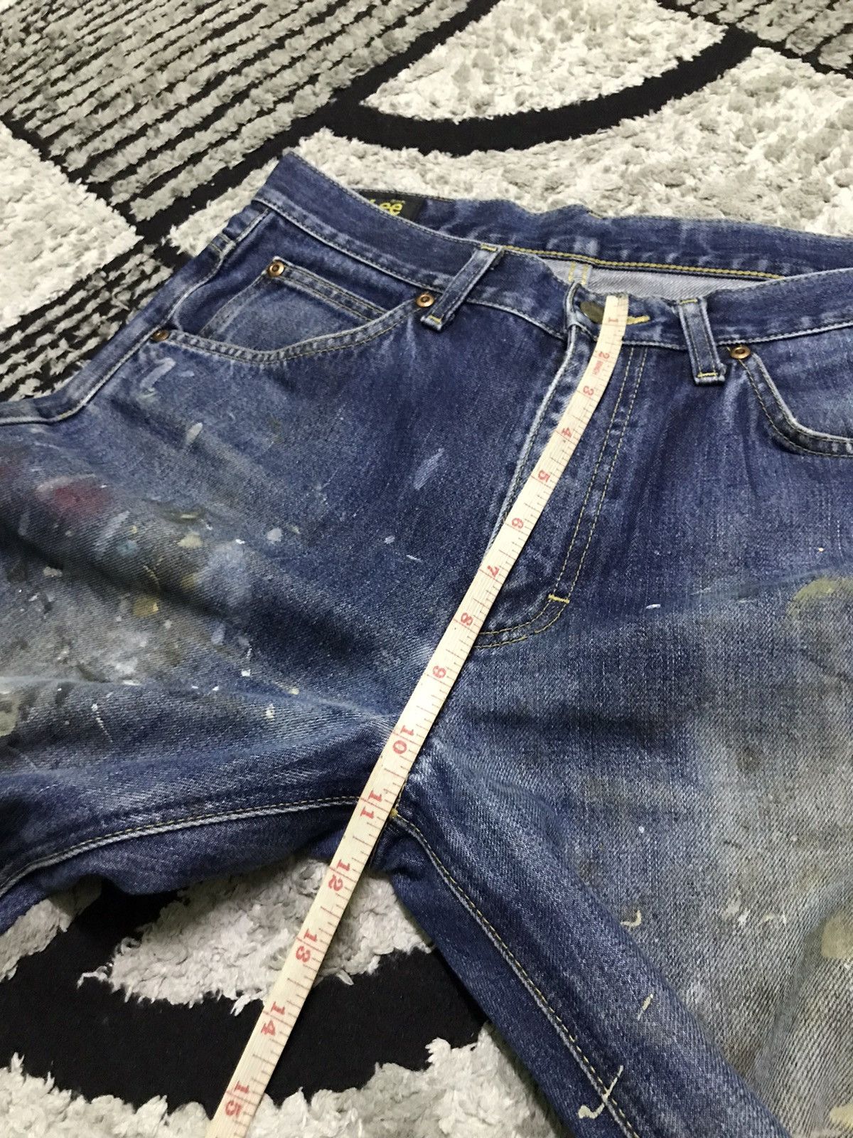 Lee 30x29 Vintage Lee riders art paint blue denim jeans Size US 30 / EU 46 - 12 Thumbnail