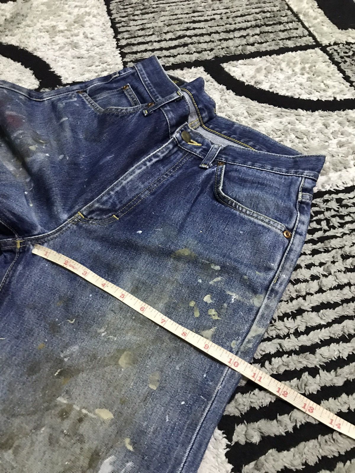 Lee 30x29 Vintage Lee riders art paint blue denim jeans Size US 30 / EU 46 - 11 Thumbnail