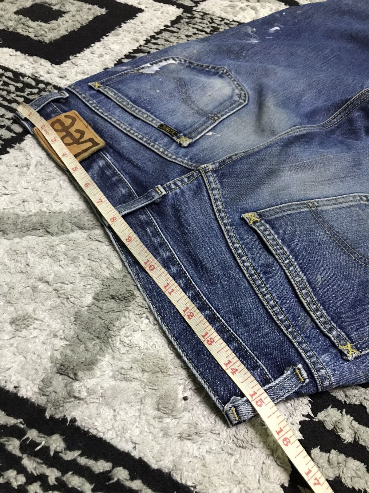 Lee 30x29 Vintage Lee riders art paint blue denim jeans Size US 30 / EU 46 - 6 Thumbnail