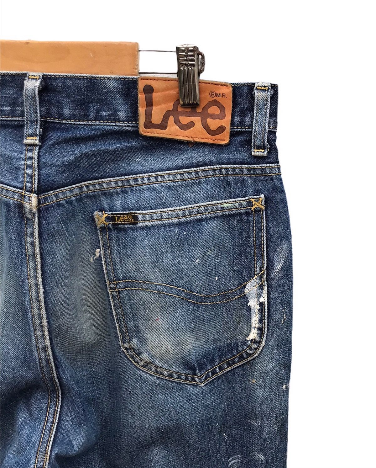 Lee 30x29 Vintage Lee riders art paint blue denim jeans Size US 30 / EU 46 - 3 Thumbnail