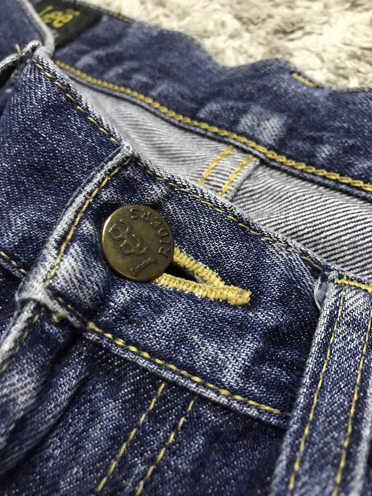 Lee 30x29 Vintage Lee riders art paint blue denim jeans Size US 30 / EU 46 - 4 Thumbnail