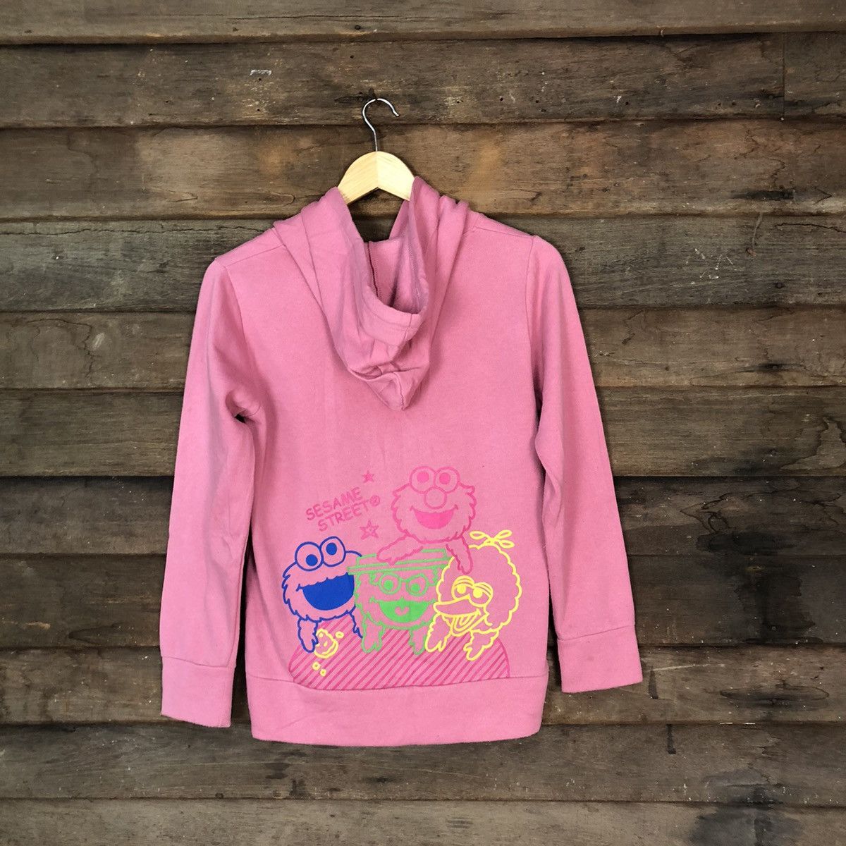 image of Cartoon Network x Movie Sesame Street Pink Hoodie Sweater Vintage 328B, Women's (Size Large)