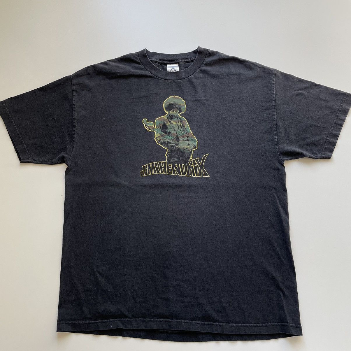 image of Band Tees Vintage 2000S Jimmy Hendrix Graphic Faded Band T Shirt in Black, Men's (Size XL)