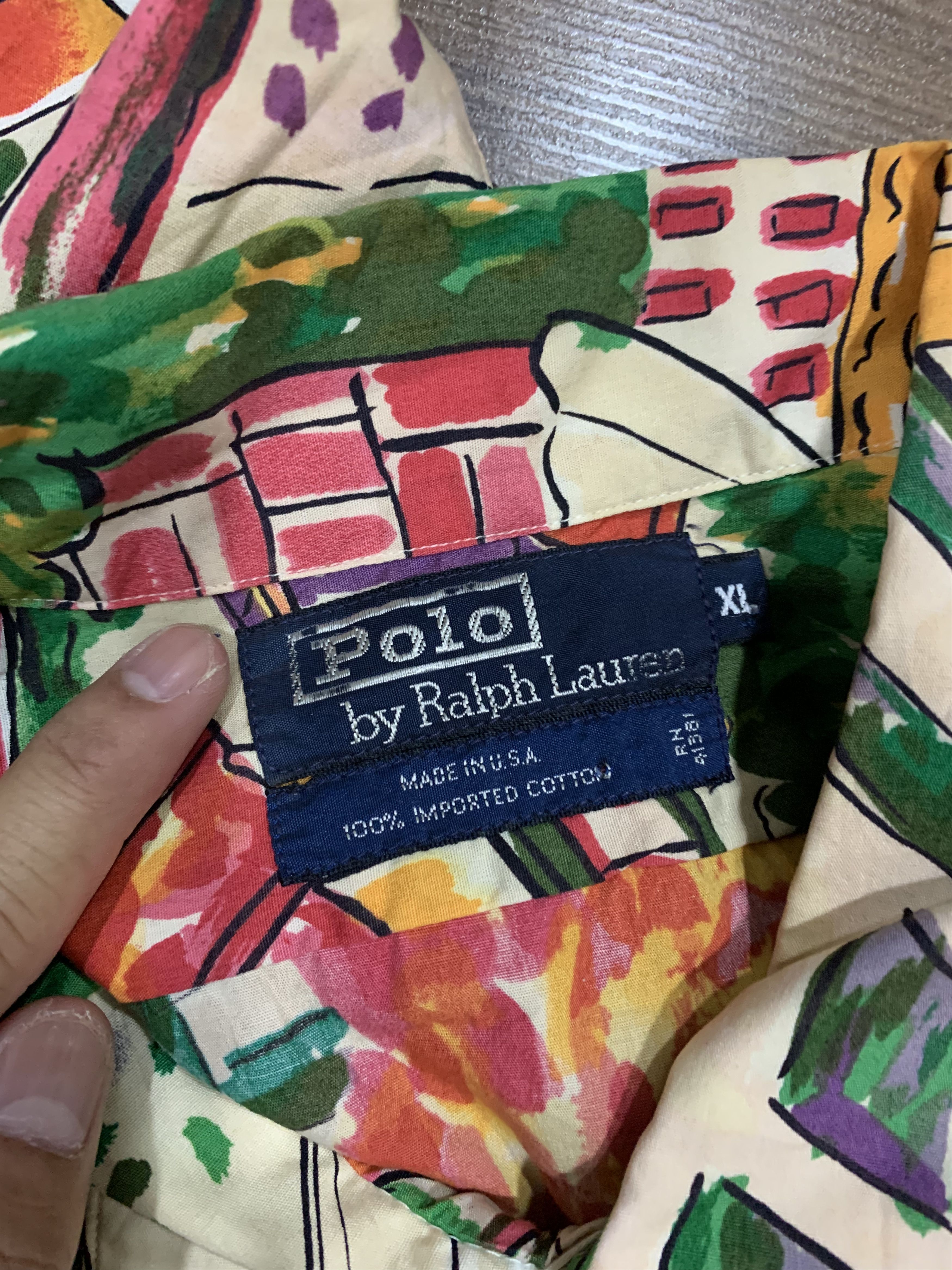 Polo Ralph Lauren × Vintage VINTAGE FULL PRINT POLO RALPH LAUREN BUTTON UPS Size US XL / EU 56 / 4 - 2 Thumbnail