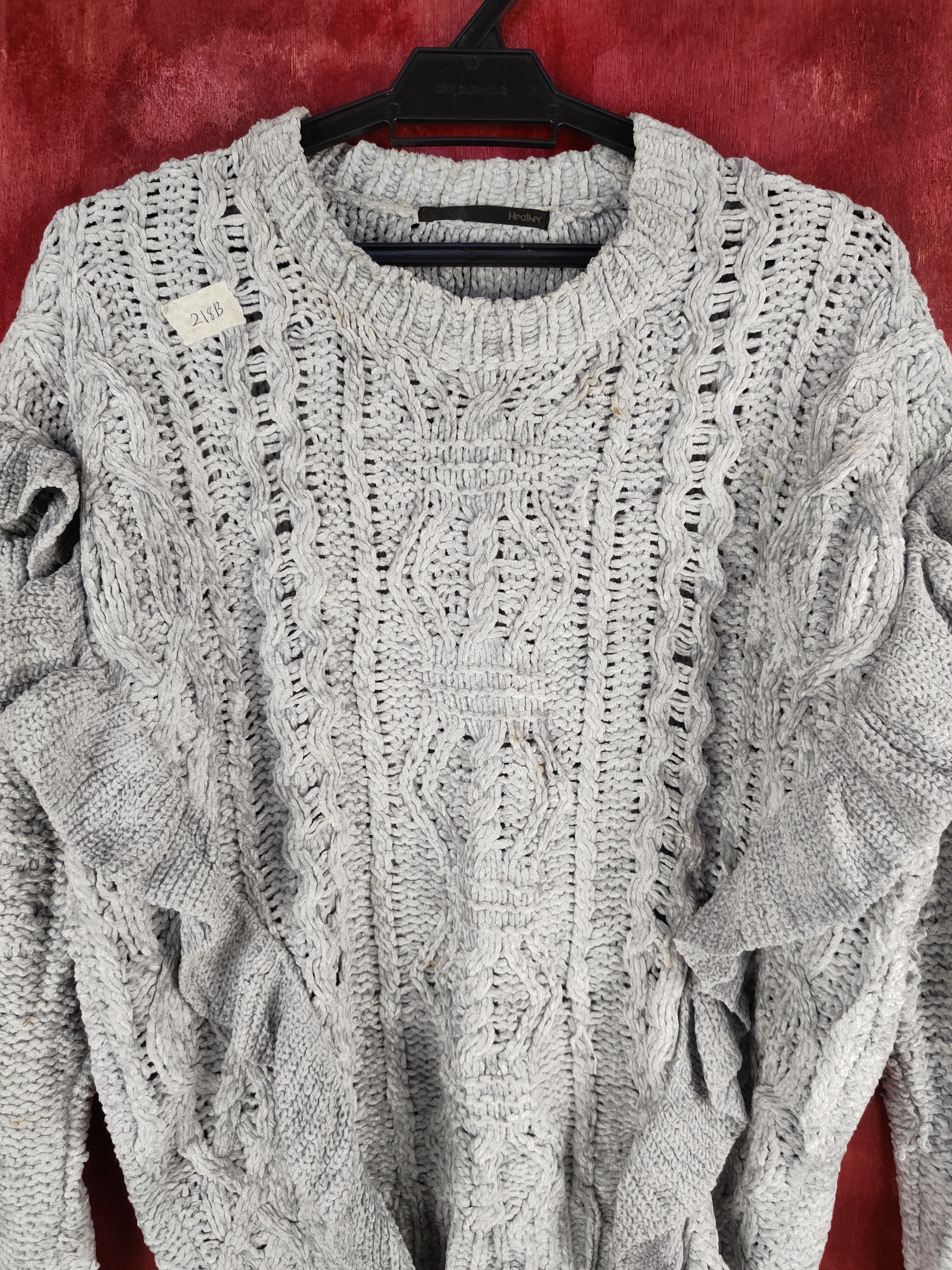 Vintage Heather Gray Knitwear Sweatshirt #218B Size L / US 10 / IT 46 - 2 Thumbnail