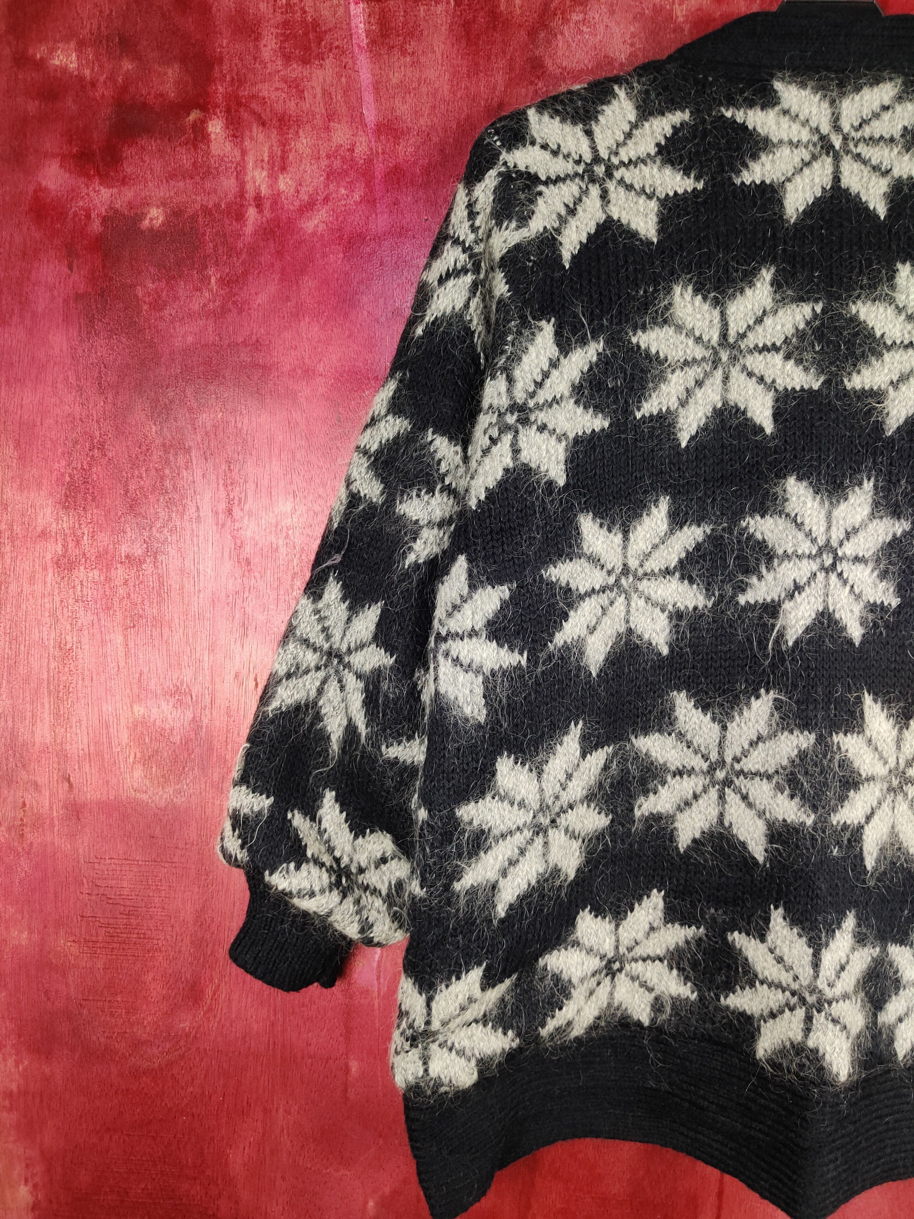 Vintage Japan black Shag Shaggy Fur Mohair Knitwear Cardigan #215B Size US L / EU 52-54 / 3 - 8 Thumbnail