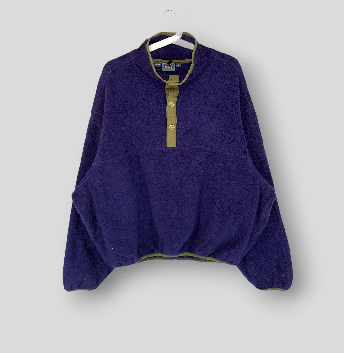 Vintage 90s woolrich quarter snap button fleece jacket