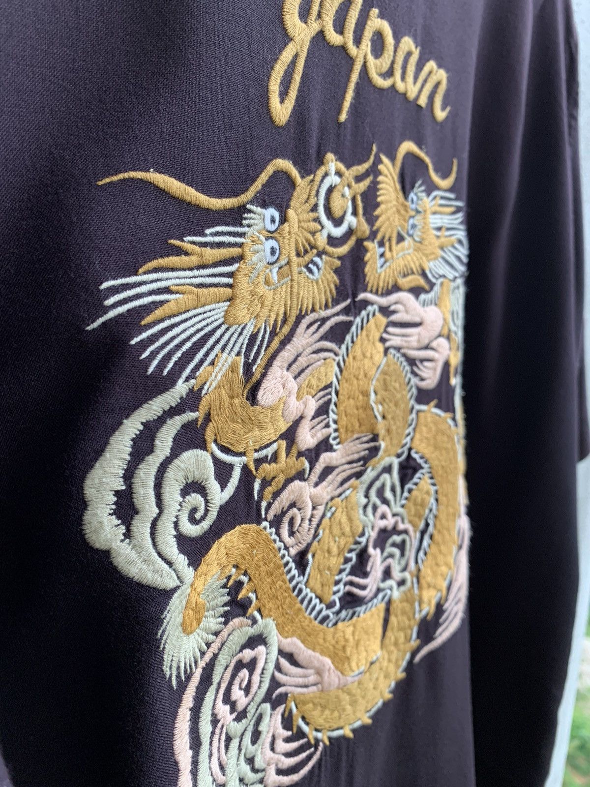 Japanese Brand Vintage Rayon Sukajan Embroidery Dragons Button Hup Shirts Size US L / EU 52-54 / 3 - 13 Thumbnail