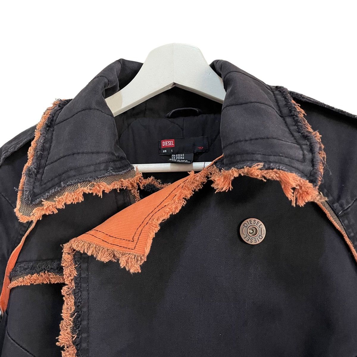 Designer × Diesel 💥 DISTRESSED DESIGN BREASTED PARKA JACKET Size S / US 4 / IT 40 - 4 Thumbnail