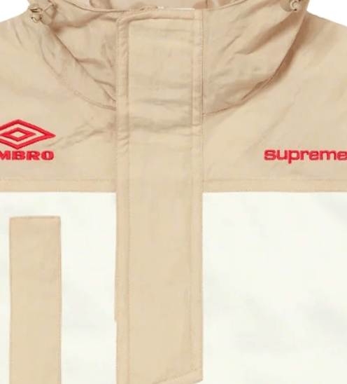 Supreme × Umbro Supreme Umbro Hooded Anorak White/Tan Size