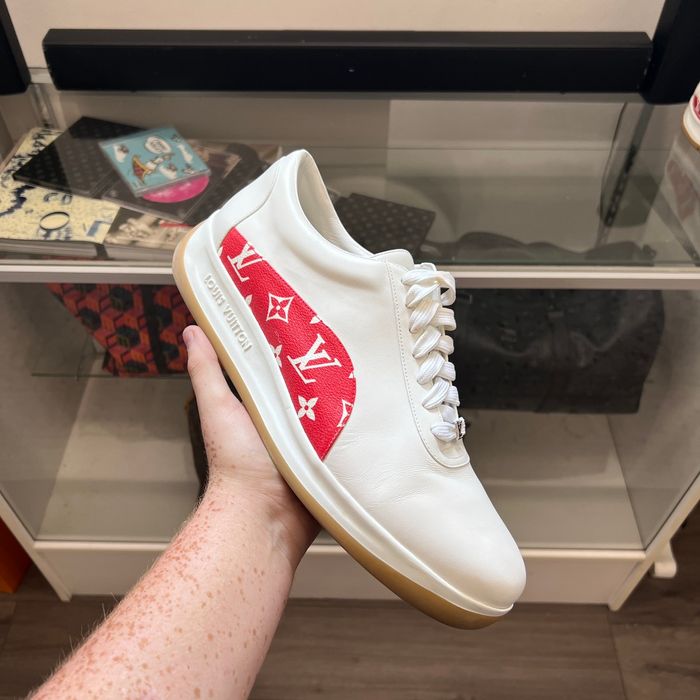 Louis Vuitton x Supreme - Authenticated Trainer - Leather Red Plain for Men, Very Good Condition