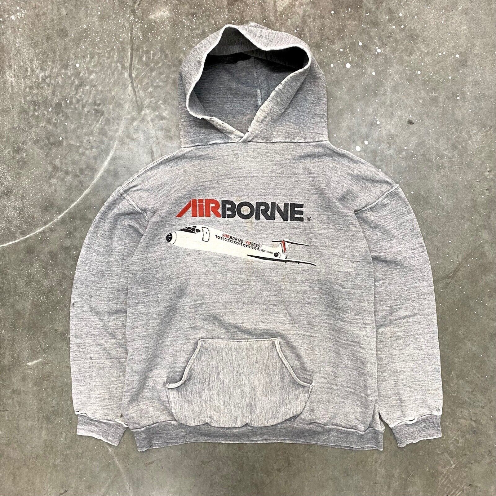 Russell Athletic × Vintage VTG 70s Distressed Russell AirBorne Airplane Graphic Hoodie Size US XL / EU 56 / 4 - 1 Thumbnail