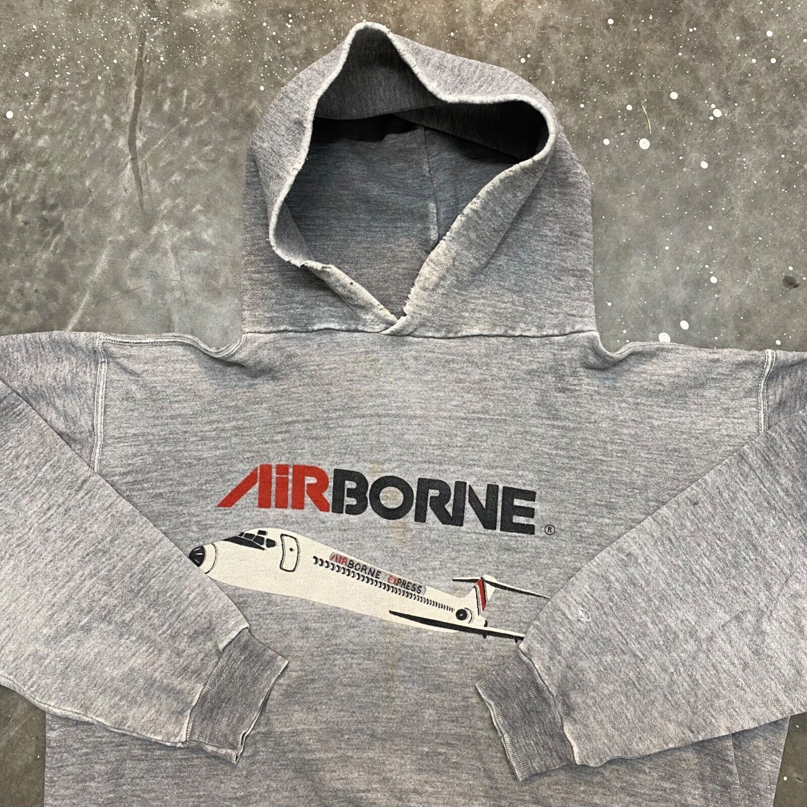Russell Athletic × Vintage VTG 70s Distressed Russell AirBorne Airplane Graphic Hoodie Size US XL / EU 56 / 4 - 2 Thumbnail