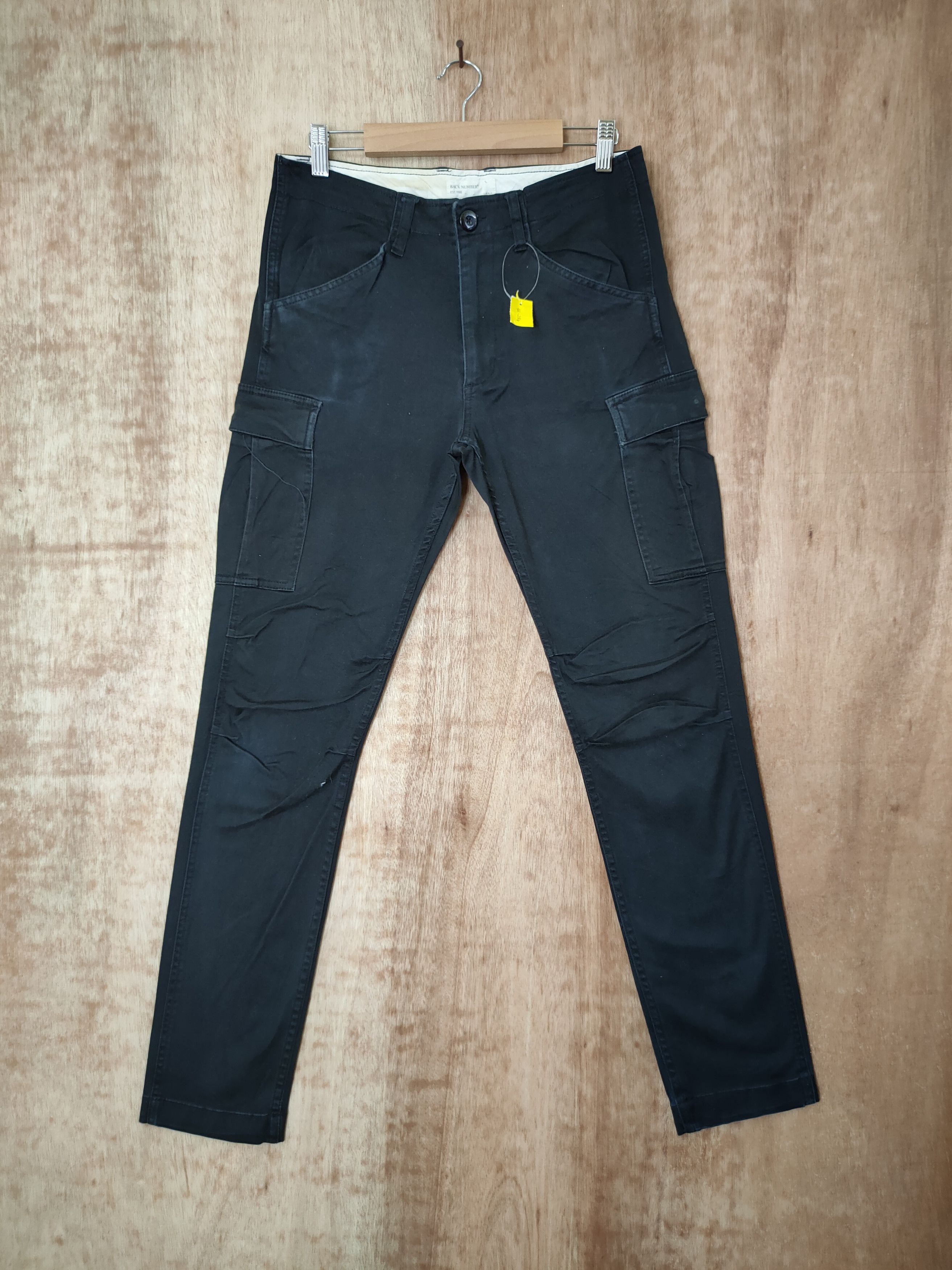 image of Vintage Back Number Black Japan Multipocket Cargo Pants 46-284, Men's (Size 30)