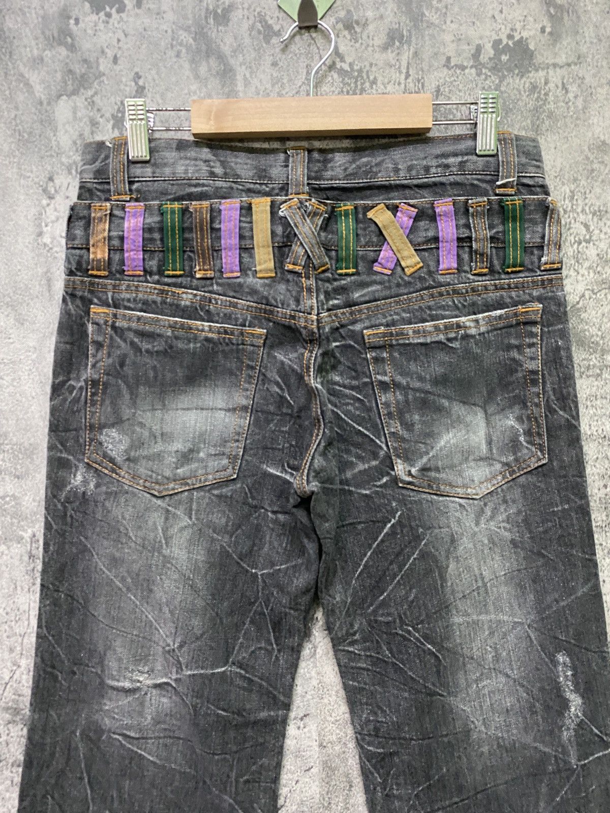 Japanese Brand Vintage NYLAUS CLOTHING Double Waist Acid Wash Denim Size US 30 / EU 46 - 12 Thumbnail