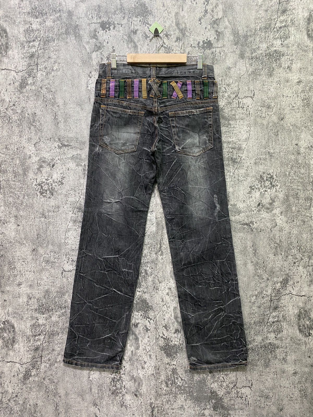Japanese Brand Vintage NYLAUS CLOTHING Double Waist Acid Wash Denim Size US 30 / EU 46 - 2 Thumbnail