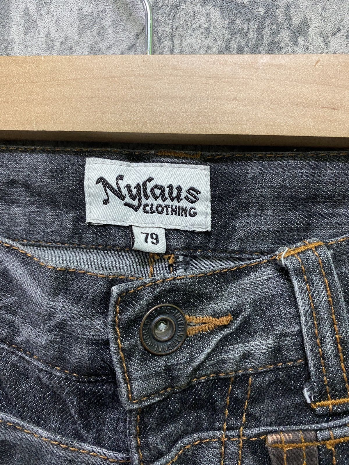 Japanese Brand Vintage NYLAUS CLOTHING Double Waist Acid Wash Denim Size US 30 / EU 46 - 11 Thumbnail