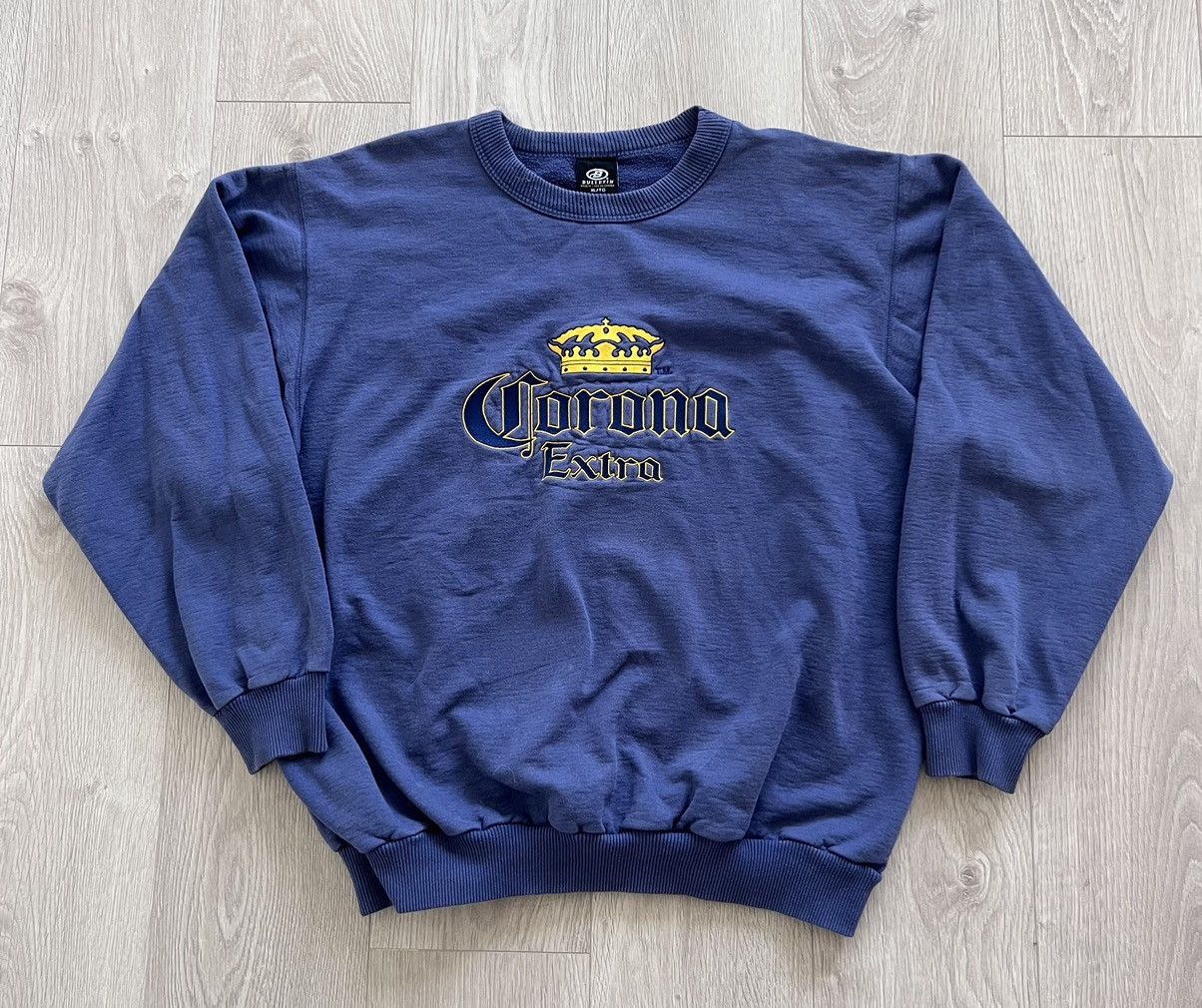 Vintage Vintage 90s Corona Extra Crew Sweatshirt Embroidered Thick Size US XL / EU 56 / 4 - 2 Thumbnail