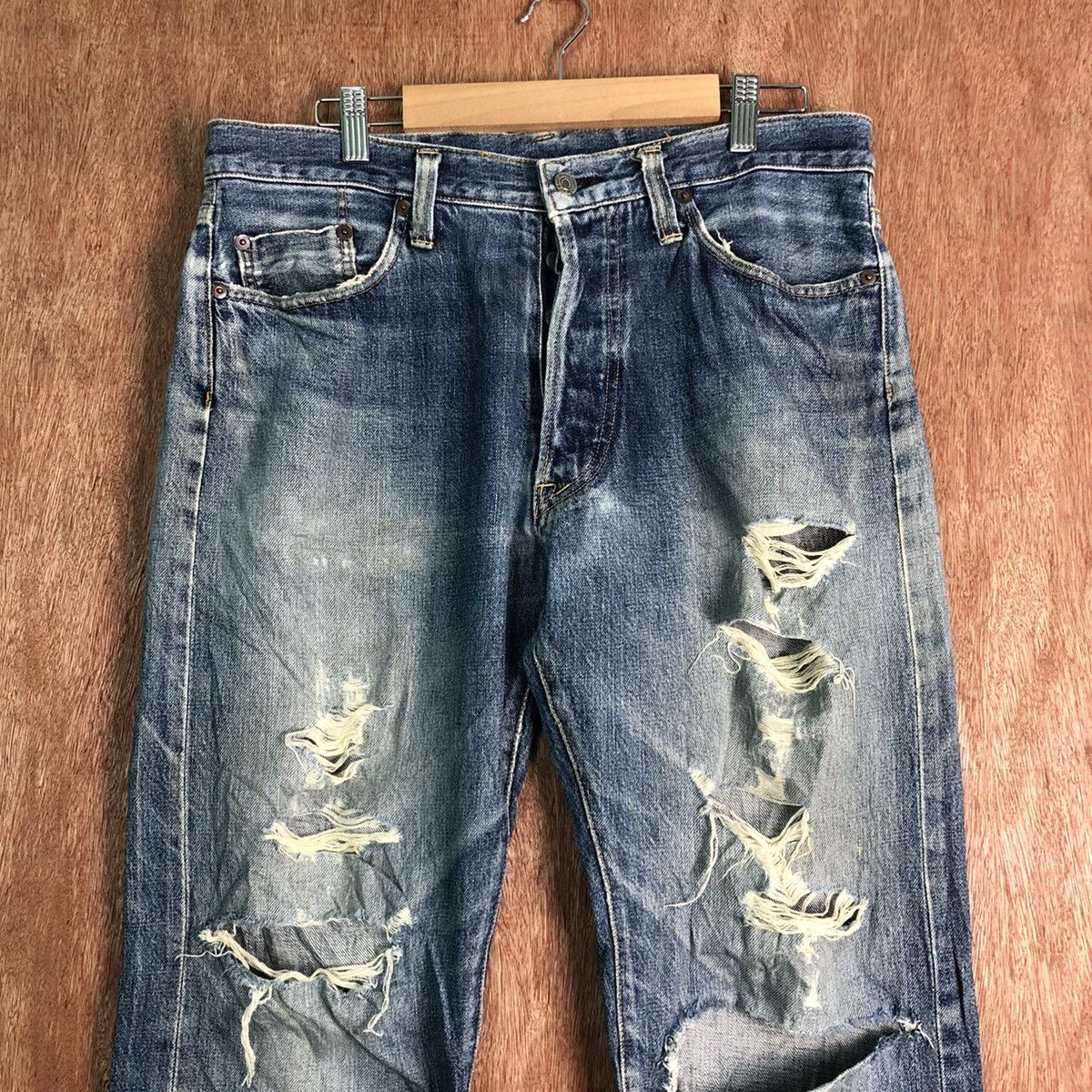 Johnbull DLL John Bull Distressed selvedge Denim like cobain #c137 Size US 33 - 2 Thumbnail