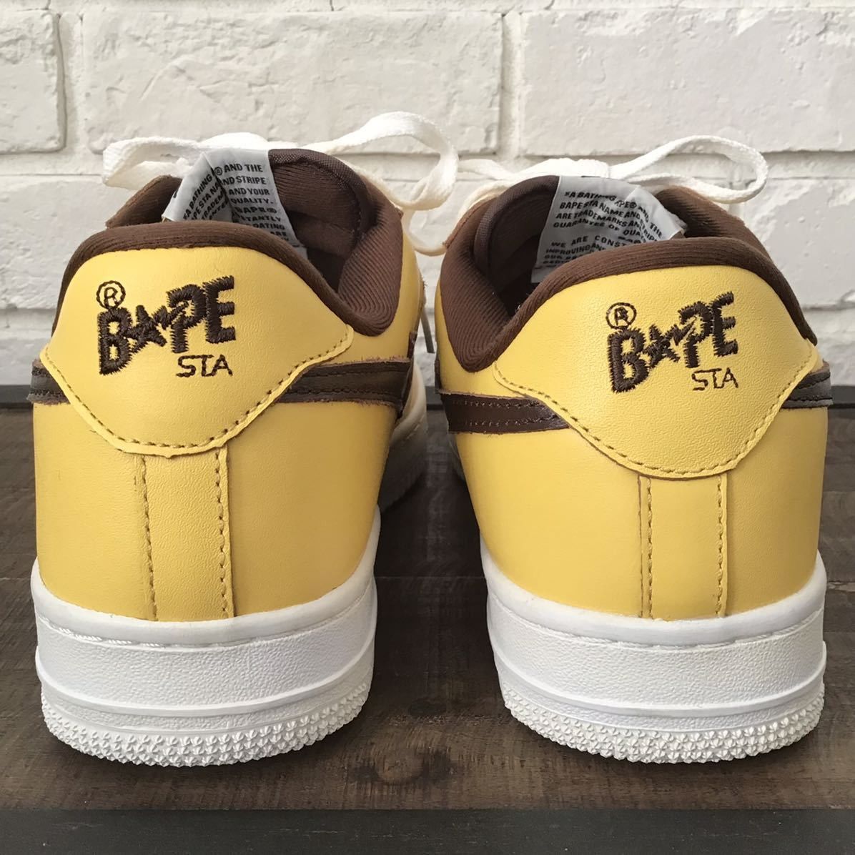 Bape Leather BAPESTA sneakers yellow × brown BAPE STA APE shoes Size US 9 / EU 42 - 5 Thumbnail