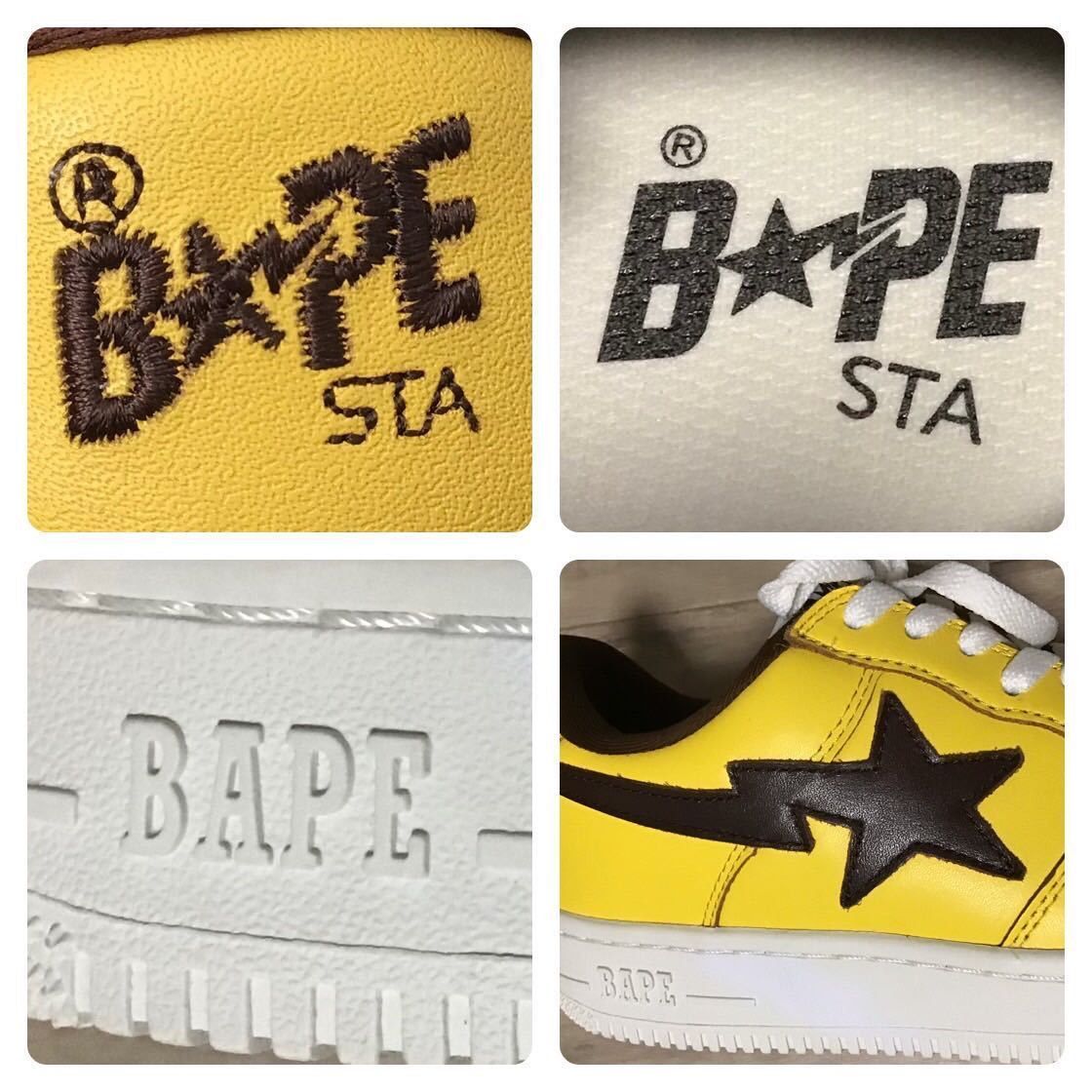 Bape Leather BAPESTA sneakers yellow × brown BAPE STA APE shoes Size US 9 / EU 42 - 9 Thumbnail