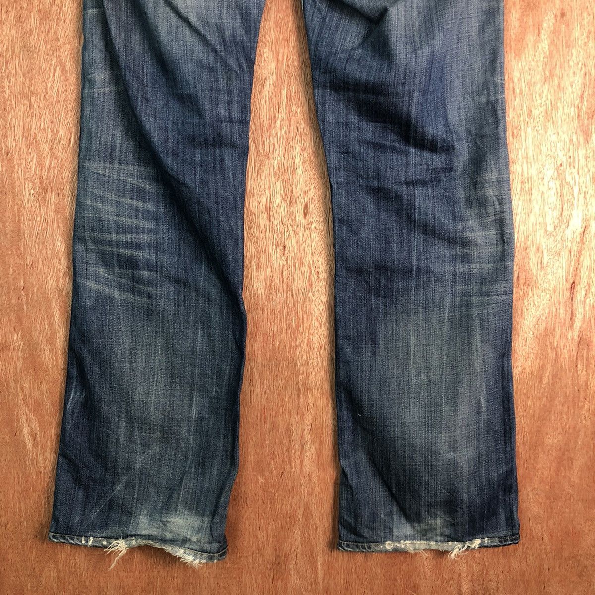 Jimmy Taverniti Jimmt Taverniti Blue Denim patchwork distressed Jeans #c135 Size US 31 - 10 Thumbnail