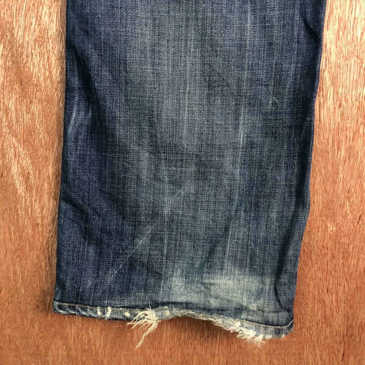 Jimmy Taverniti Jimmt Taverniti Blue Denim patchwork distressed Jeans #c135 Size US 31 - 11 Thumbnail