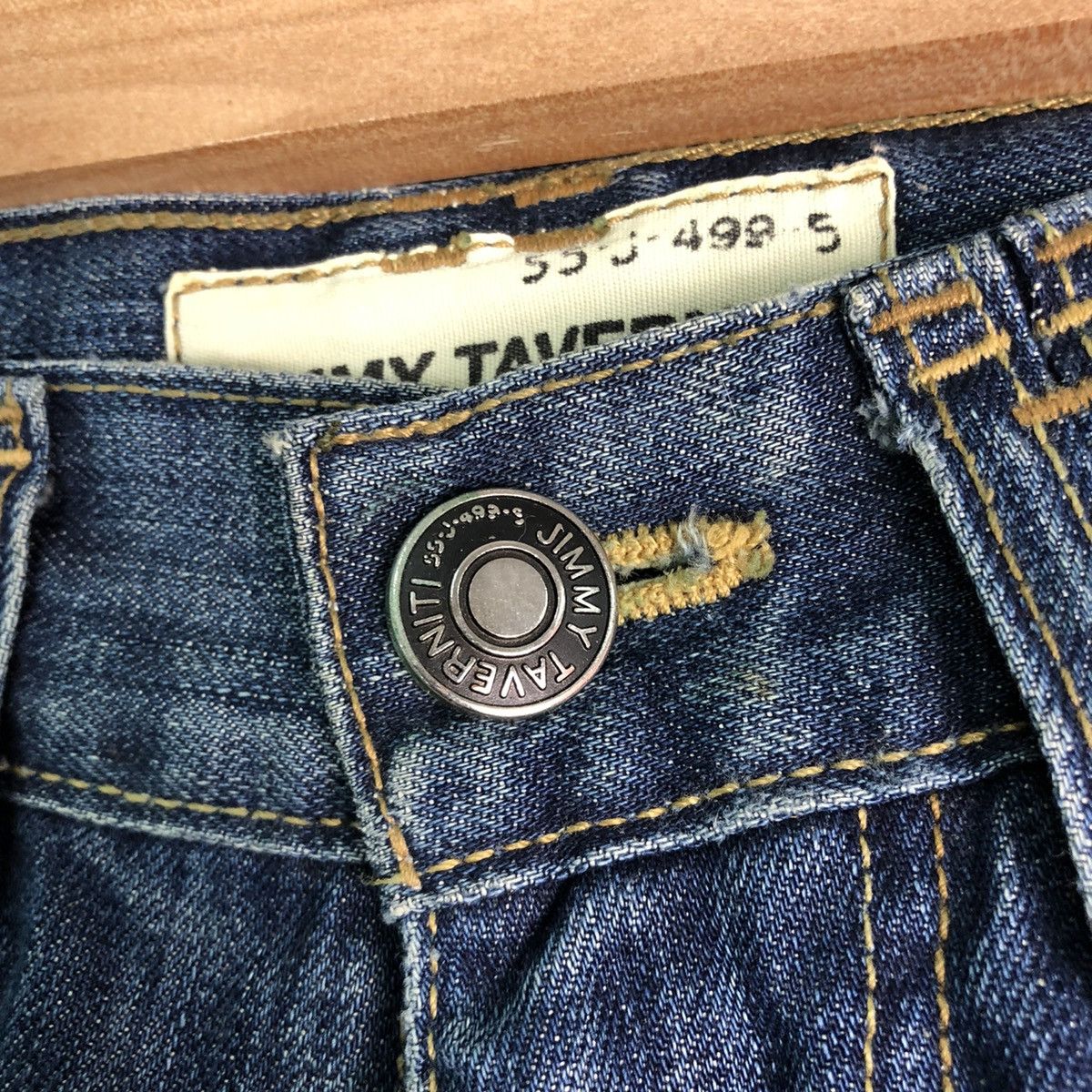 Jimmy Taverniti Jimmt Taverniti Blue Denim patchwork distressed Jeans #c135 Size US 31 - 6 Thumbnail
