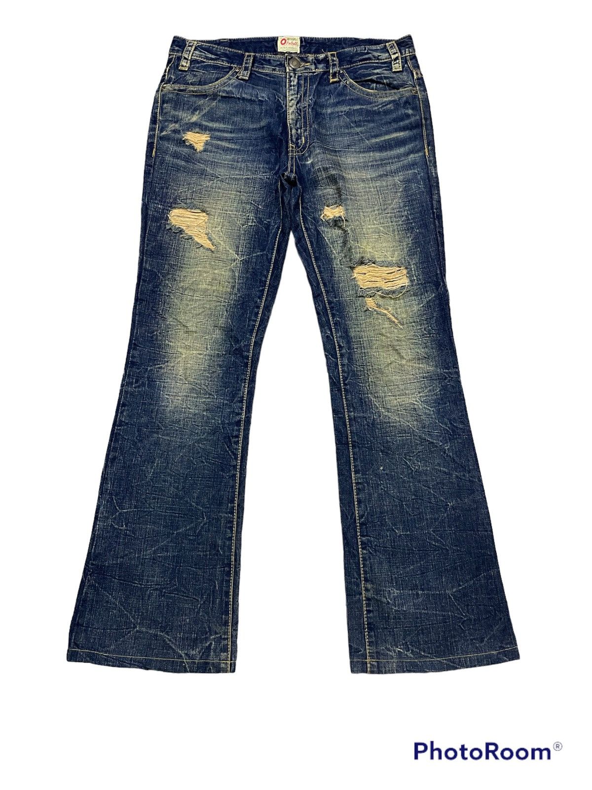 image of Archival Clothing x Vintage Japanese Distressed Flared Denim, Men's (Size 34)