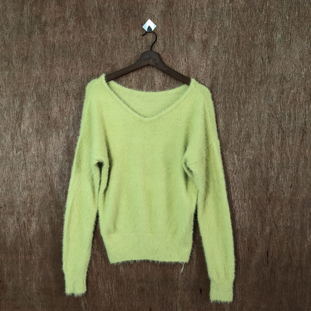 Vintage Yecca Vecca Green Shag Shaggy Fur Mohair Knitwear #6420 Size US M / EU 48-50 / 2 - 1 Thumbnail