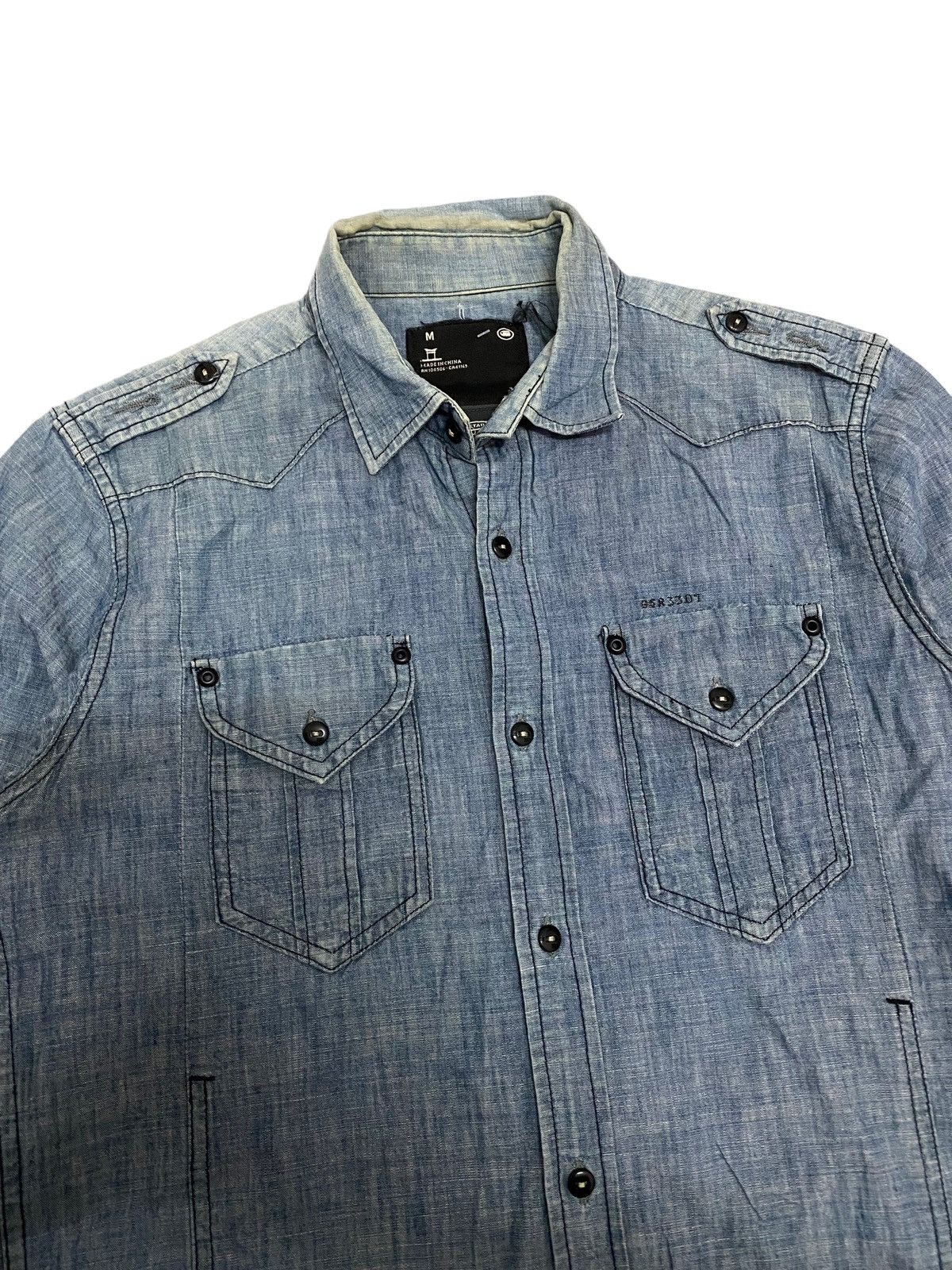 G-Star × Vintage Steals‼️Vintage G-star Raw Denim Shirt Size US M / EU 48-50 / 2 - 3 Thumbnail